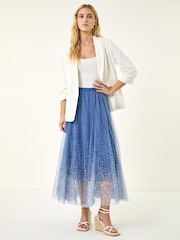 Roman Blue Polka Dot Print Elasticated Mesh Skirt - Image 2 of 5