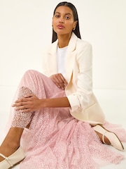 Roman Pink Polka Dot Print Elasticated Mesh Skirt - Image 1 of 5