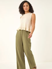 Roman White Textured Frill Hem Knit Vest - Image 2 of 5