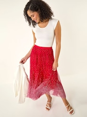 Roman Red Polka Dot Print Elasticated Mesh Skirt - Image 1 of 5