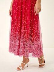 Красный - Сетчатая юбка в горошек Roman - Изображение 6 6