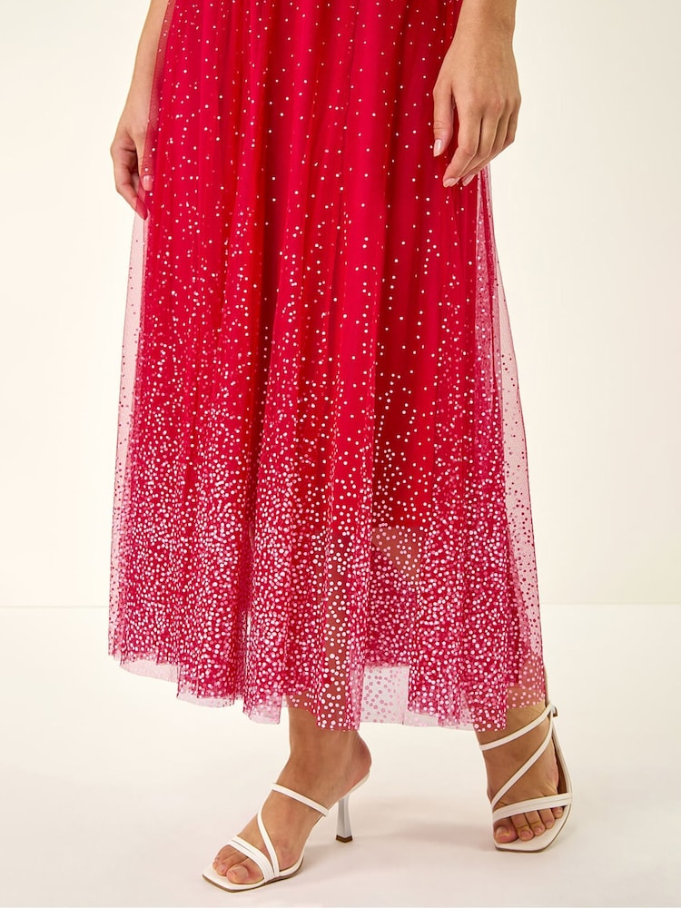 Красный - Сетчатая юбка в горошек Roman - Изображение 6 6 Красный - Сетчатая юбка в горошек Roman - Изображение 6 6