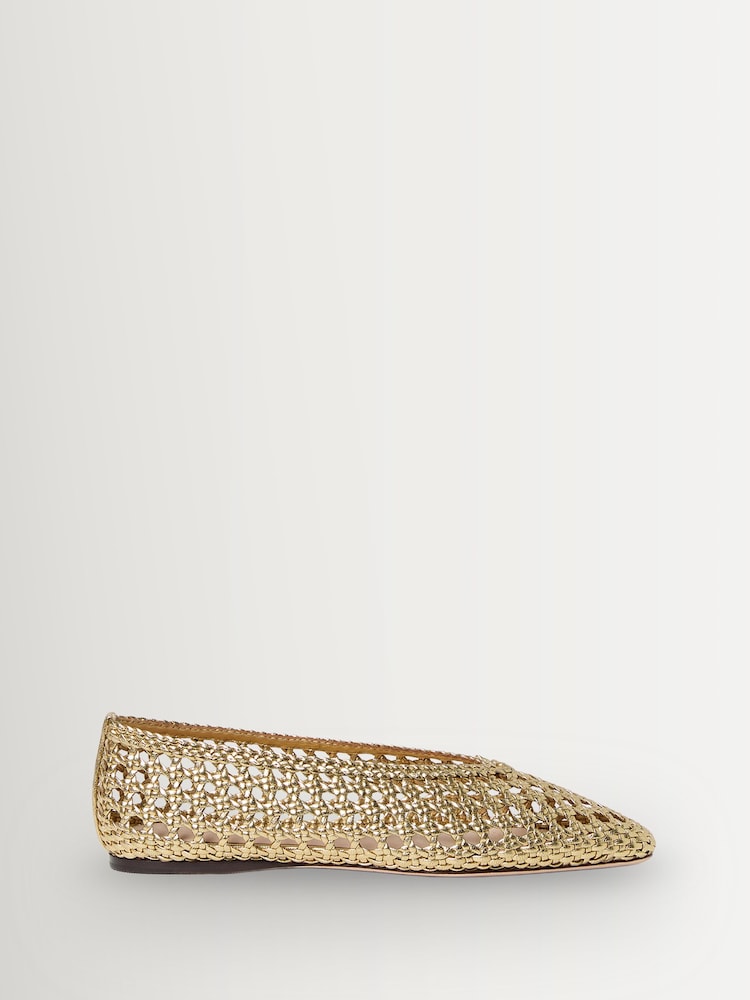 Loeffler Randall Gold Emery Crochet Ballet Flats - Image 1 of 6 Loeffler Randall Gold Emery Crochet Ballet Flats - Image 1 of 6