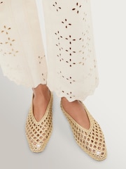 Loeffler Randall Gold Emery Crochet Ballet Flats - Image 2 of 6