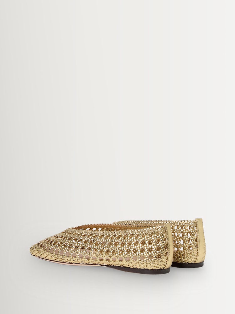 Loeffler Randall Gold Emery Crochet Ballet Flats - Image 6 of 6 Loeffler Randall Gold Emery Crochet Ballet Flats - Image 6 of 6