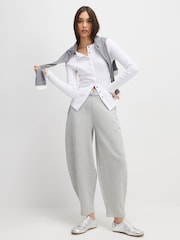 River Island White Long Sleeve Popper Ribbed Top - Image 3 of 4