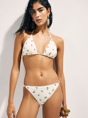 River Island Cream Olive Print Triangle Bikini Set - Image 4 of 4