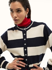 River Island Blue Long Sleeve Striped Cardigan - Image 1 of 4