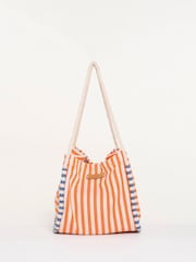Brakeburn Pink Deck Stripe Beach Bag - Image 1 of 4