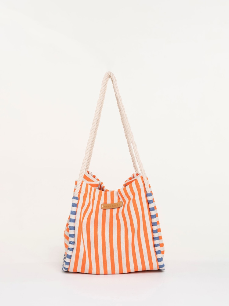 Brakeburn Pink Deck Stripe Beach Bag - Image 1 of 4