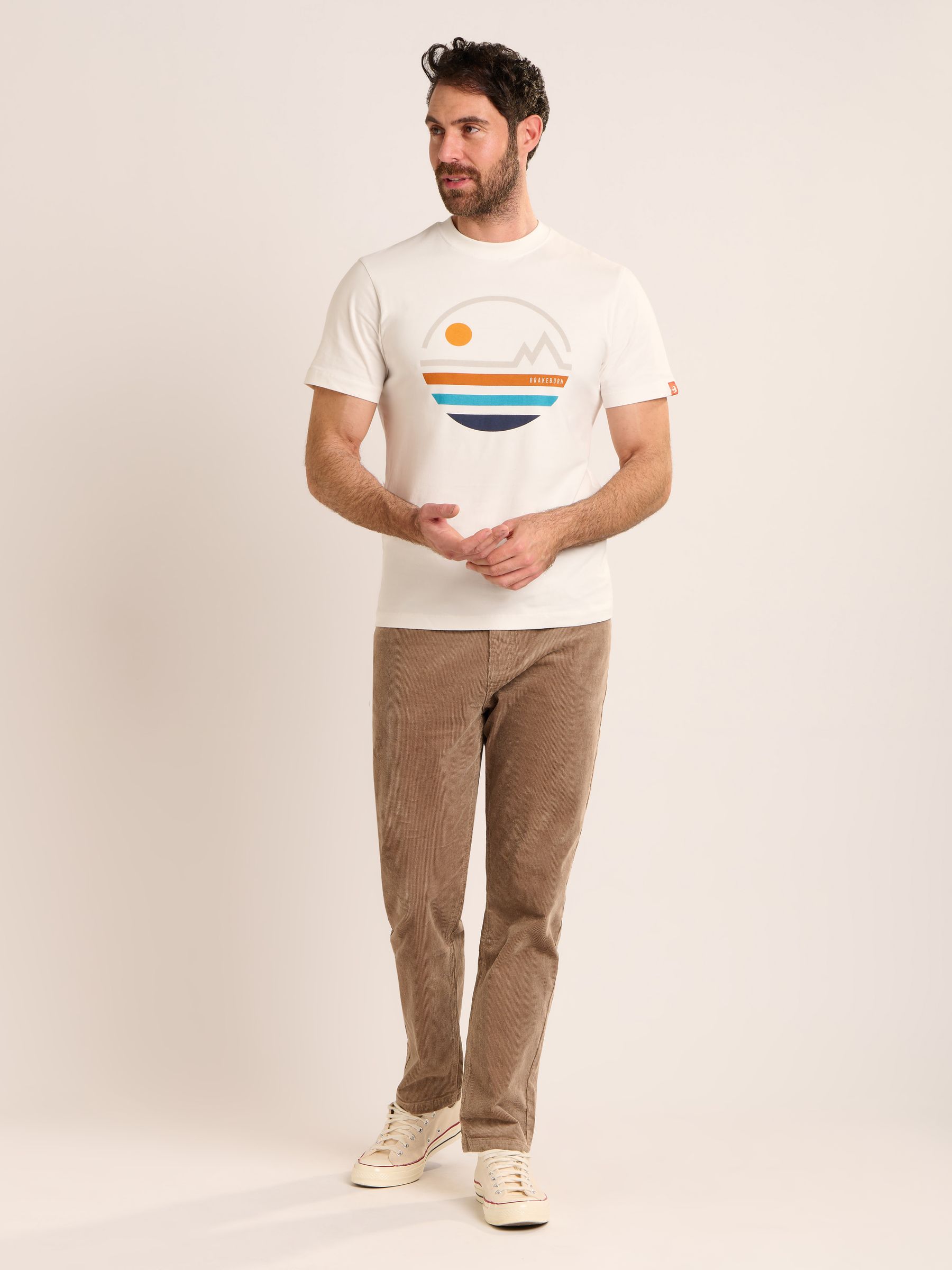 Buy Brakeburn Cream Mountfield T-Shirt from Next Italy