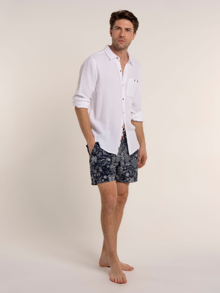 Brakeburn Blue Markethill Swim Shorts - Image 6 of 6 Brakeburn Blue Markethill Swim Shorts - Image 6 of 6