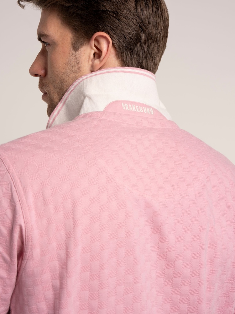 Brakeburn Pink Scampton Jacquard Polo Shirt - Image 6 of 6