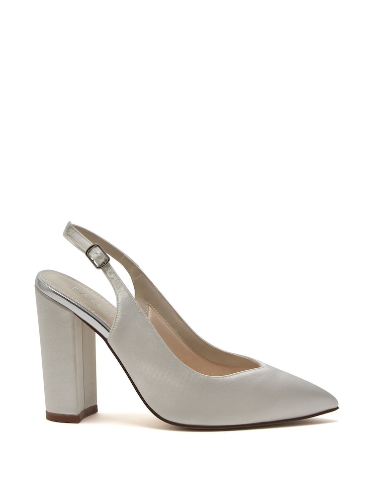 Rainbow Club White Natalia Slingback Satin Shoes - Image 1 of 4