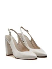 Rainbow Club White Natalia Slingback Satin Shoes - Image 2 of 4