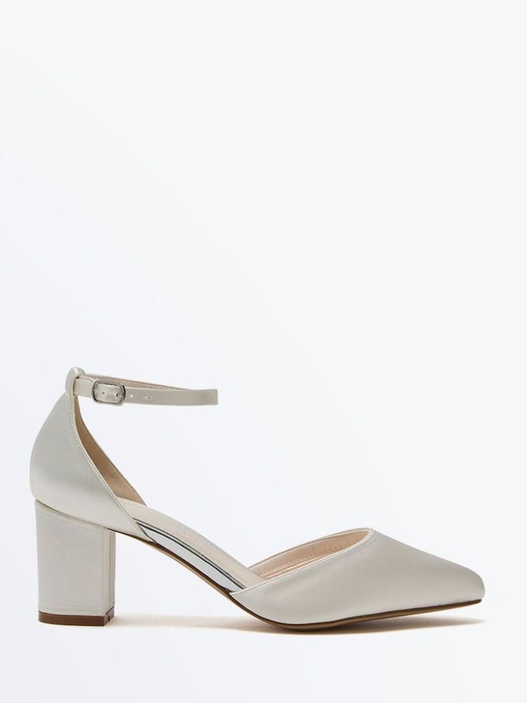 Rainbow Club Silver Charlot Ankle Strap Shoes- Satin - Image 1 of 4 Rainbow Club Silver Charlot Ankle Strap Shoes- Satin - Image 1 of 4