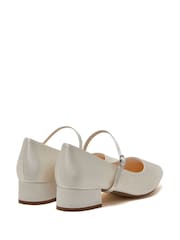 Rainbow Club White Ruby Wide Fit MaryJane Satin Shoes - Image 3 of 4