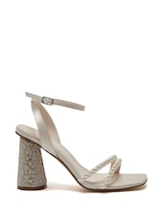 Rainbow Club Silver Lola Sandals - Satin - Image 1 of 4