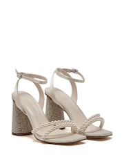 Rainbow Club Silver Lola Sandals - Satin - Image 2 of 4