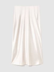 Reiss Silver Sofia Silk Slip Midi Skirt - Image 2 of 7