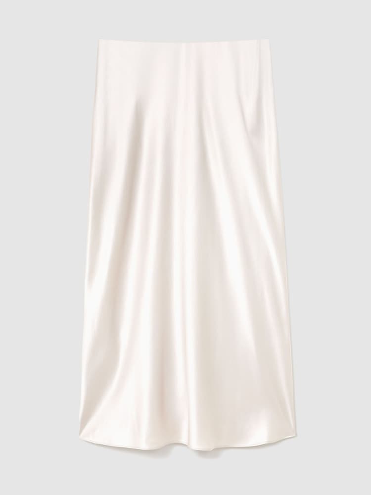 Reiss Silver Sofia Silk Slip Midi Skirt - Image 2 of 7 Reiss Silver Sofia Silk Slip Midi Skirt - Image 2 of 7