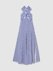 Reiss Luna Striped Halterneck Ruffle Maxi Dress - Изображение 2 9