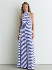 Reiss Luna Striped Halterneck Ruffle Maxi Dress - Изображение 3 9