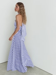 Reiss Luna Striped Halterneck Ruffle Maxi Dress - Изображение 4 9