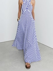 Reiss Luna Striped Halterneck Ruffle Maxi Dress - Изображение 5 9