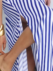 Reiss Luna Striped Halterneck Ruffle Maxi Dress - Изображение 6 9