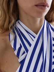Reiss Luna Striped Halterneck Ruffle Maxi Dress - Изображение 8 9