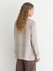 Reiss Neutral Annie Snake-Print Double-Cuff Shirt - Image 5 of 7
