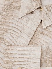 Reiss Neutral Annie Snake-Print Double-Cuff Shirt - Image 7 of 7