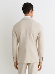 Reiss Stone Jason Garment-Dyed Piqué Single-Breasted Suit Blazer Tailored-Fit - Image 4 of 9