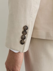 Reiss Stone Jason Garment-Dyed Piqué Single-Breasted Suit Blazer Tailored-Fit - Image 6 of 9