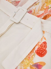 Reiss Ivory Lucia Reiss | NYBG Ramie Butterfly-Print Playsuit - Image 6 of 8
