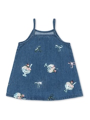 Konges Sløjd Blue Magot Ice Sequin Strap Denim Dress - Image 2 of 4