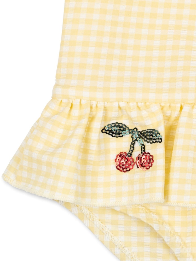 Konges Sløjd Yellow Etta Long Sleeve Swimsuit - Image 5 of 5