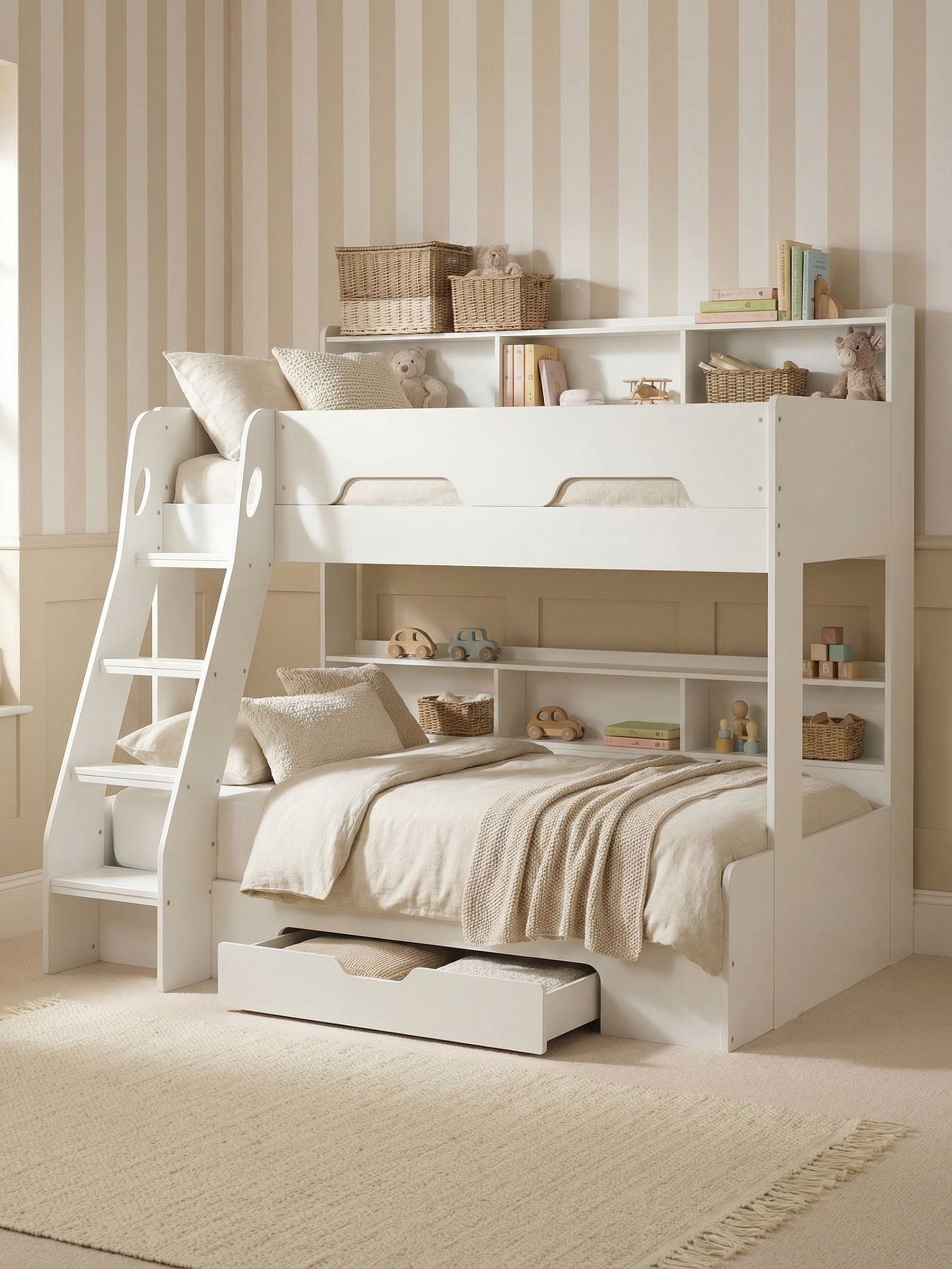 Julian Bowen Unisex White Orion Triple Sleeper Bunk Bed