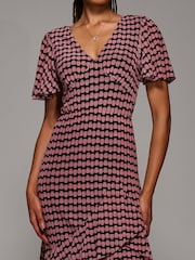 Jolie Moi Purple Print Tiered Maxi Dress - Image 4 of 6