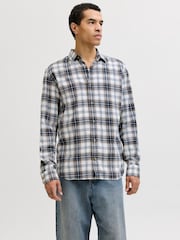 JACK & JONES White Checked Long Sleeve Shirt - Image 1 of 6