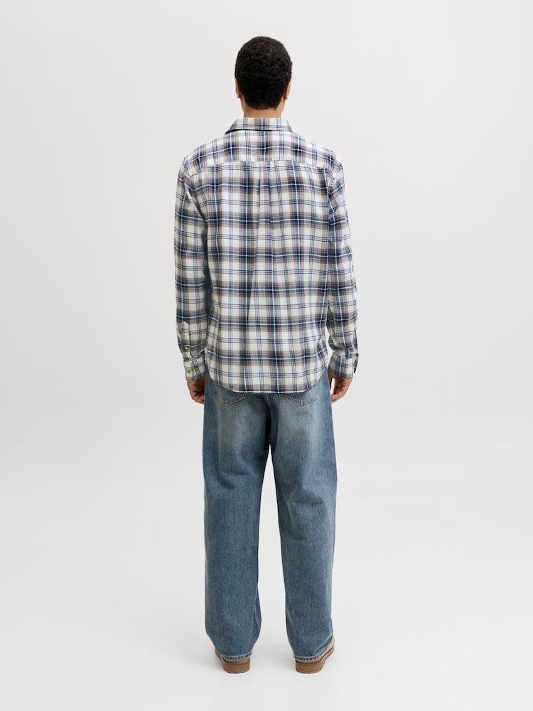 JACK & JONES White Checked Long Sleeve Shirt - Image 2 of 6