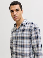 JACK & JONES White Checked Long Sleeve Shirt - Image 3 of 6