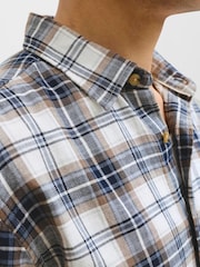 JACK & JONES White Checked Long Sleeve Shirt - Image 4 of 6