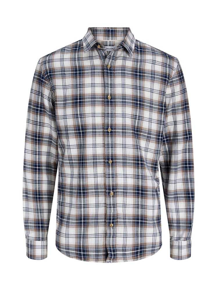 JACK & JONES White Checked Long Sleeve Shirt - Image 6 of 6
