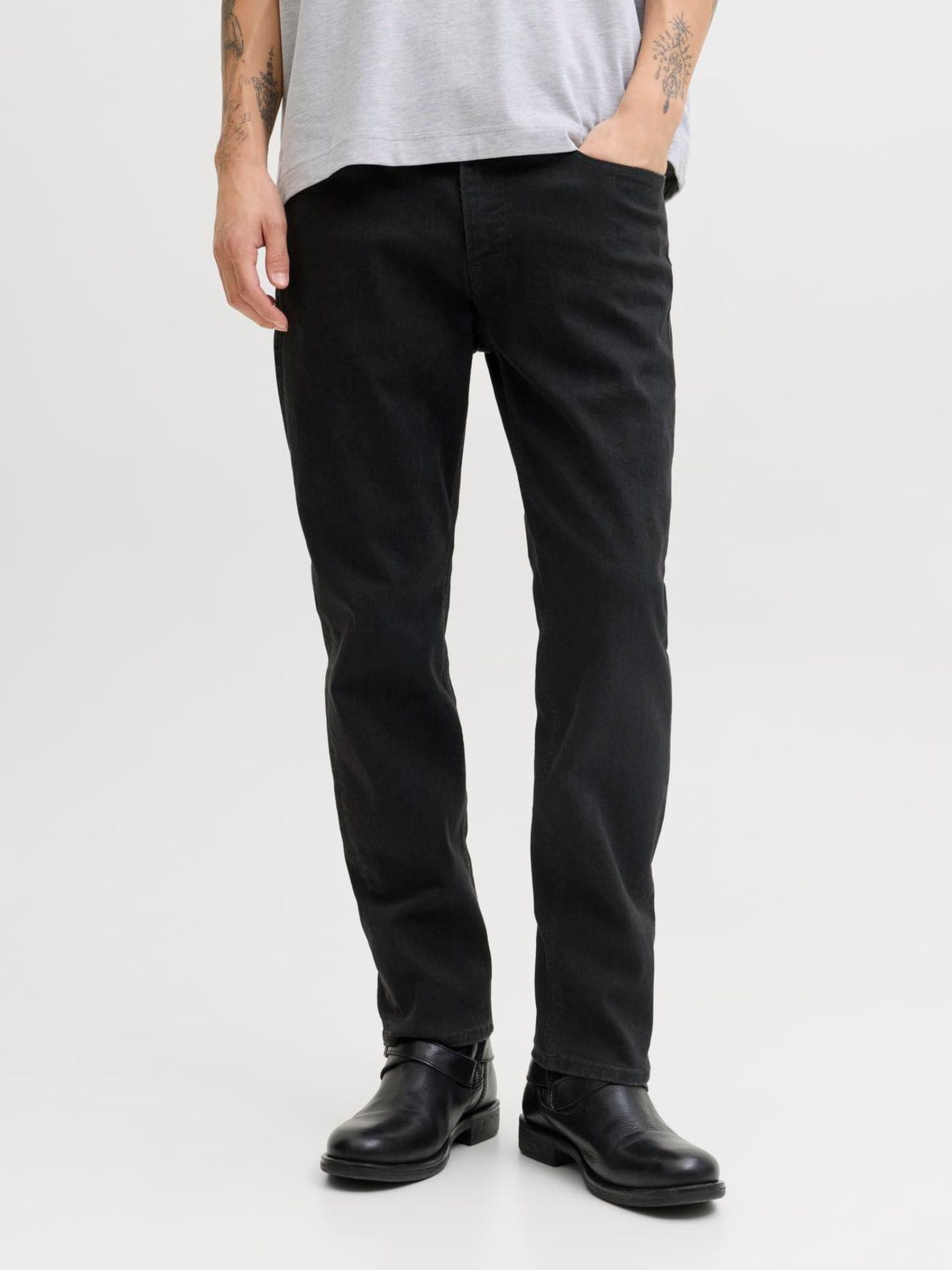 Jack & Jones Men's Black Clark Straight Fit Jeans - Image 4