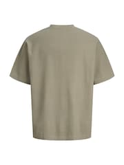 JACK & JONES Grey Ribbed Structure Short Sleeve T-Shirt - Image 7 of 9