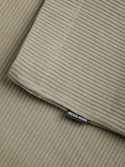 JACK & JONES Grey Ribbed Structure Short Sleeve T-Shirt - Image 9 of 9