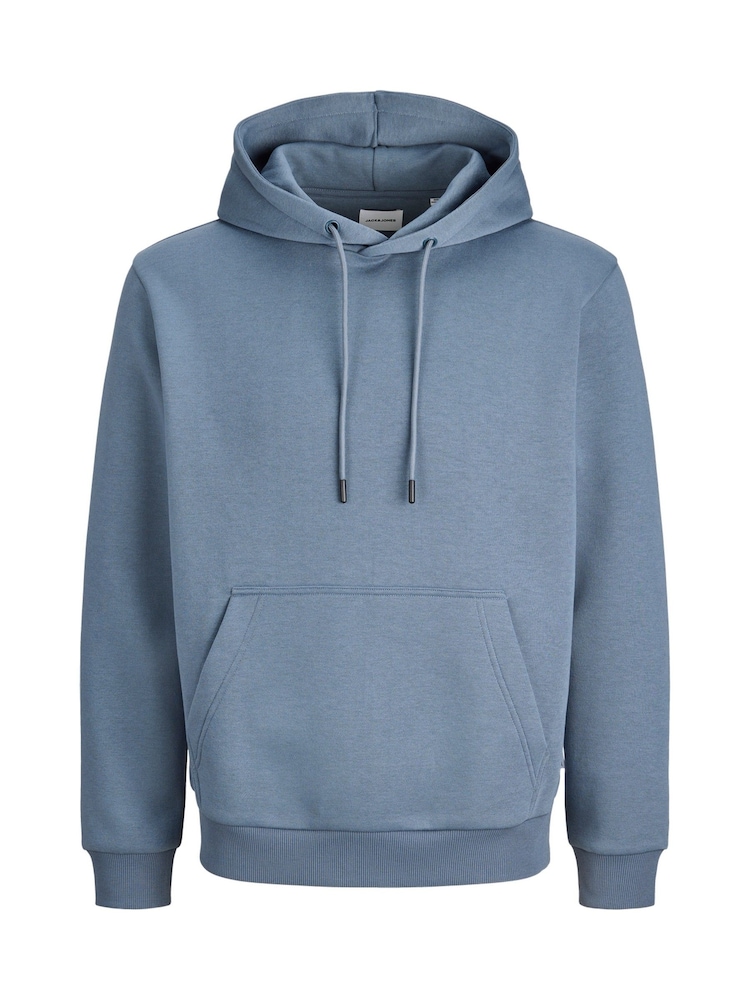 JACK & JONES Blue Relaxed Fit Plain Hoodie - Image 6 of 6 JACK & JONES Blue Relaxed Fit Plain Hoodie - Image 6 of 6