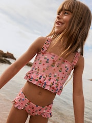 Boden Pink Peplum Smocked Bikini - Image 1 of 4